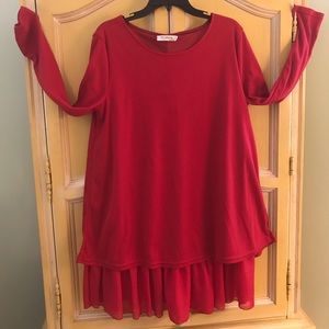 Red tunic/mini dress.